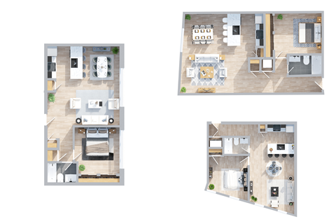 Floor plan for 1 bed, 1 bath, 647 sqft